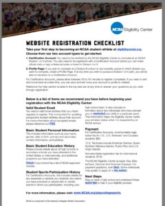 Eligibility Center Website Registration Checklist