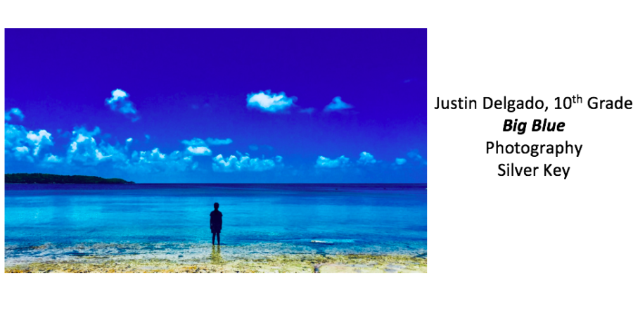 lone person standing by a calm sea