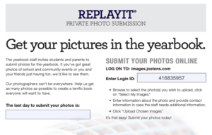 Text on how to submit pictures for the yearbook