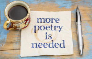 A sheet of paper that says "more poetry is needed"
