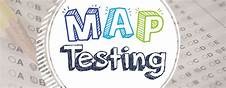 Site Banner reads MAP Testing. Background is testing paper.