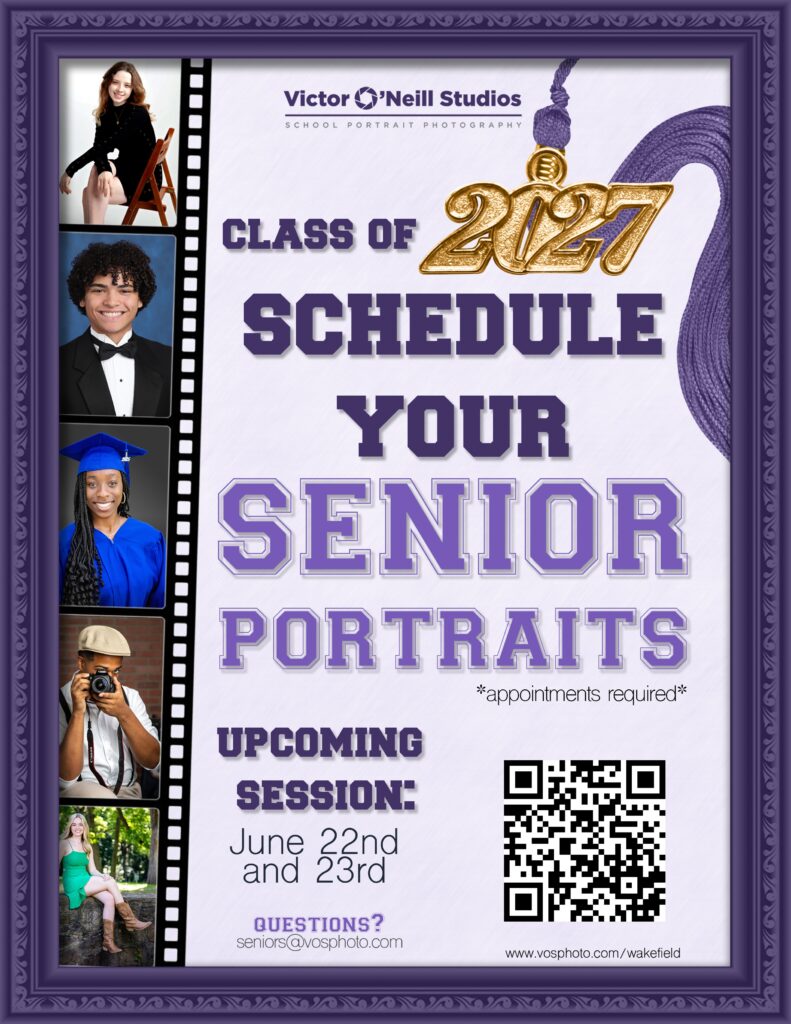 Class of 2027 senior portraits poster.